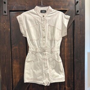 Kittenish Ivory Short Sleeve Romper